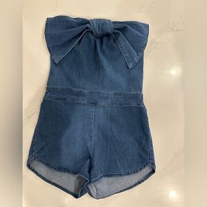 Strapless Denim Romper